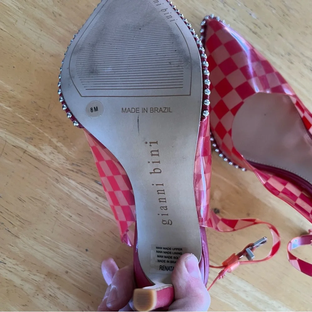 Gianni Bini Renatay Clear Checkered Heels - Picture 4 of 8